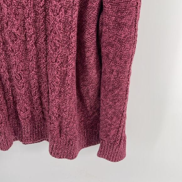 L. L. Bean cotton cable knit Heather crewneck pullover Fisherman sweater sz 2X - Picture 4 of 7